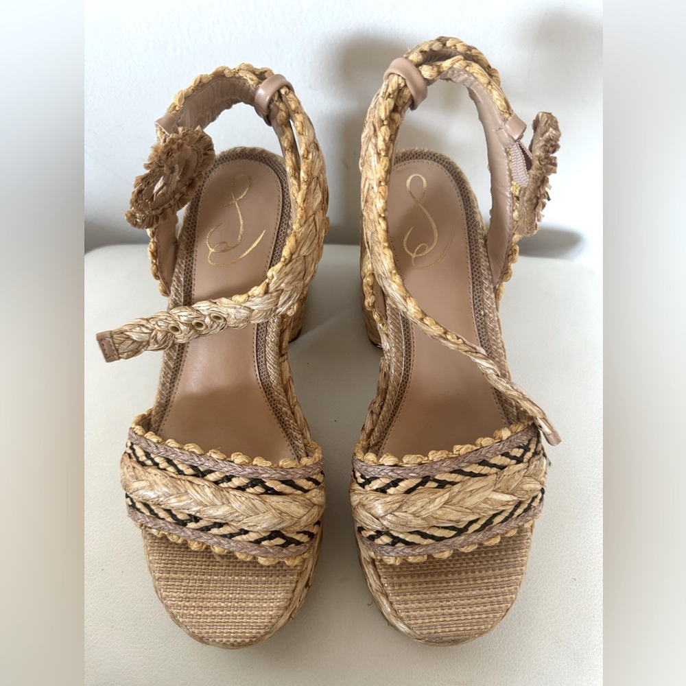Sam Edelman Tan and Brown Braided Sandals
